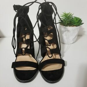 NEW Liliana faux suede lace up heels